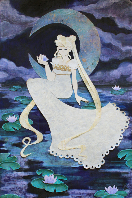 loremjay:A papercut collage illustration of Usagi made in celebration of Sailor Moon Crystal and the