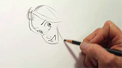  Glen Keane draws Rapunzel. “Every time you look at this girl, you are reminded that this girl has uncontainable spirit, even her hair grows to 70 feet long!” 