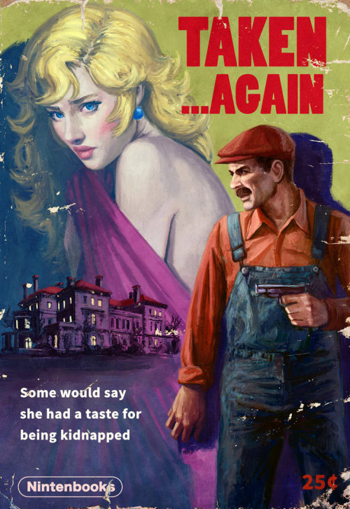 albotas:  VIDEO GAMES AS PULP FICTION COVERS Artist Ástor Alexander puts a pulp noire spin on Zelda, Mario Bros., Metroid, and Bioshock Infinite with these super swanky mock-up book covers. I kind of want that Twilight Gal jumpoff hanging up in every