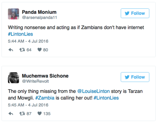 reverseracism:  greenskyoverme:  reverseracism:  reverseracism:  countessnoir:  brownstatuesquesugarbaby:  micdotcom:  Louise Linton’s memoir about her year in Zambia sparks outrage with white savior clichés Scottish actress Louise Linton’s memoir