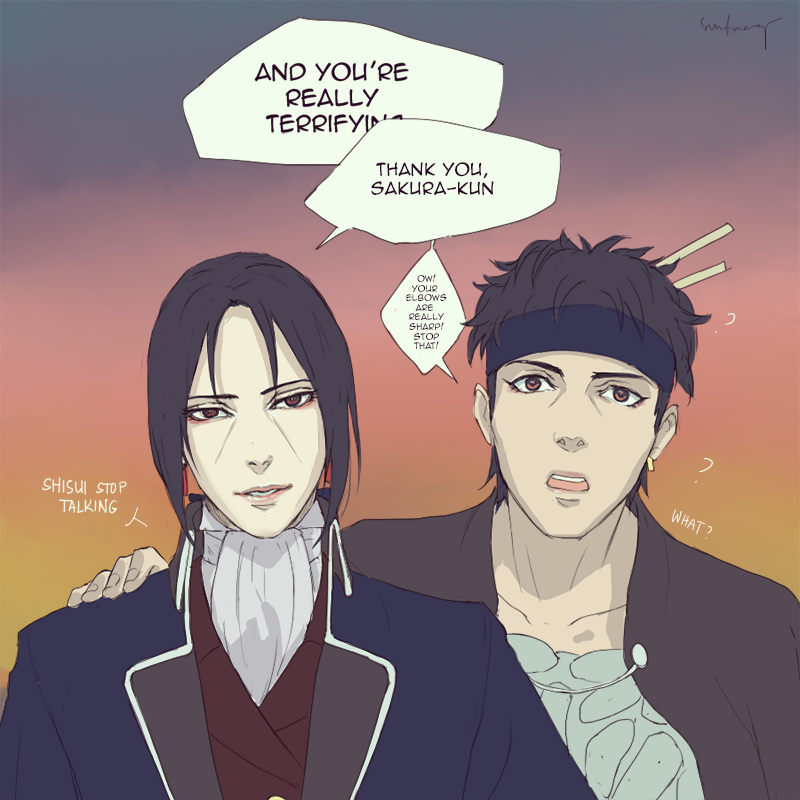 surfacage:  in which itachi and shisui actually arrive at the halloween party, and