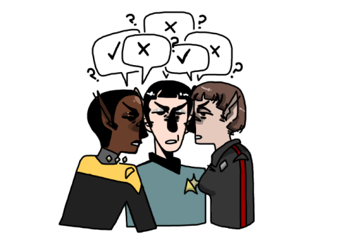 Tuvoktober Day 1: When Shall We Three Meet Again?The Concept Of This Is That I Think If Spock, T'Pol,