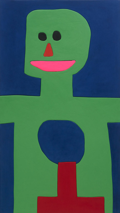 mentaltimetraveller:Sadie BenningGreen God66” by 37”mixed media/wood2015