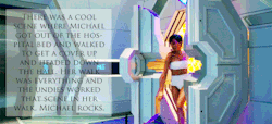 star-trek-discovery-confessions:  There was a cool scene where Michael got out of the hospital bed and walked to get a cover up and headed down the hall. Her walk was everything and the undies worked that scene in her walk. Michael rocks.[Send in your