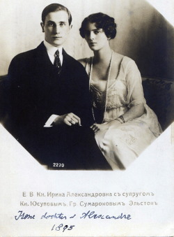 fuckyeahhistorycrushes:  Felix Yusupov, the delightful, bisexual, gorgeous murderer of creepy ol’ Rasputin, &amp; his beloved wife Irina Yusupova, the incredibly attractive niece of Tsar Nicholas II. 