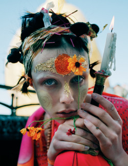 &ldquo;Gilt Trip&rdquo; A fantastical fashion-filled pilgrimage to the golden land of Burmaby  W magazine Photography: Tim WalkerModel: Edie CampbellStyle: Jacob KHairstyle: Christiaan HoutenbosMakeup: Sam Bryant