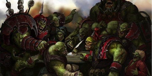 wh40kartwork: Orks Are Drafting a Manifesto by Stefan Ristic (inspired by Ilya Repin‘s Cossacks of S