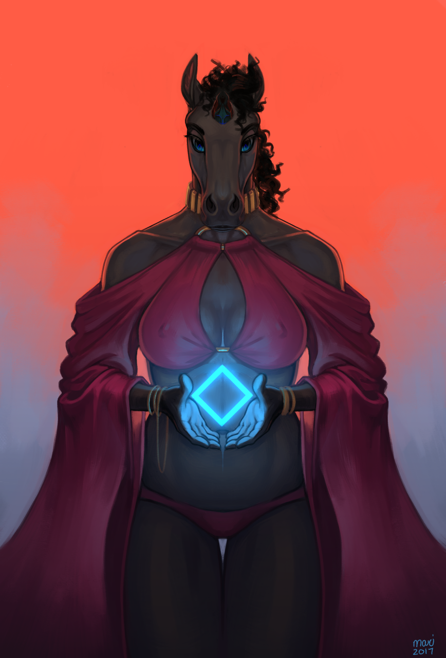 ponyking: My attempt at drawing Oouna’s character.  I have no clue what’s going