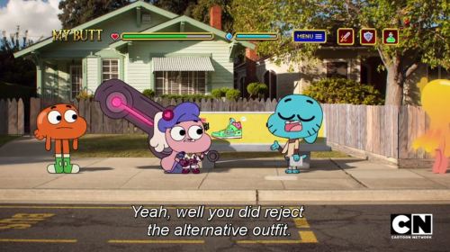 enrique262:  “But Enrique, how come you love The Amazing World of Gumball so much?”For stuff like this, an episode solely devoted to parodying classic Final Fantasy games and JRPG’s in general.From the recently leaked “The Console”.