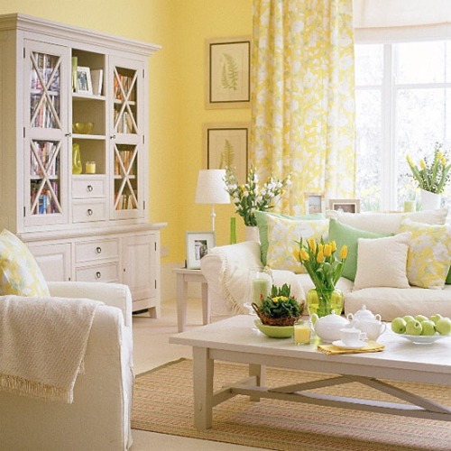 Colorful Springtime Themed Living Rooms