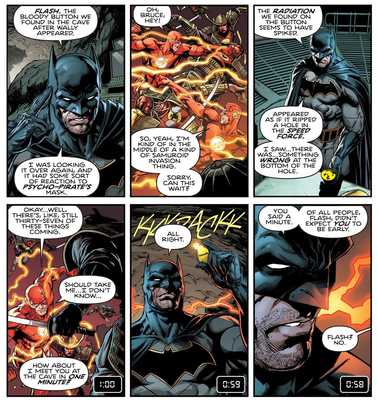 Batman vs. Reverse-Flash. [from Batman (2016) #21]