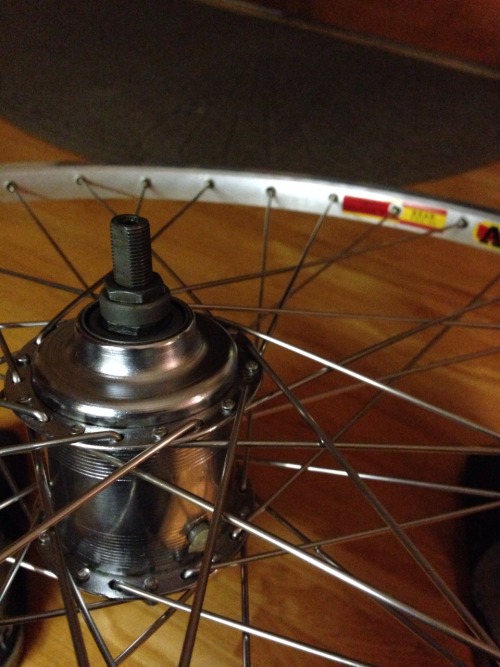 proliterate:  finally built the SA 3 speed hub into a wheel. excited for this bike to come together.