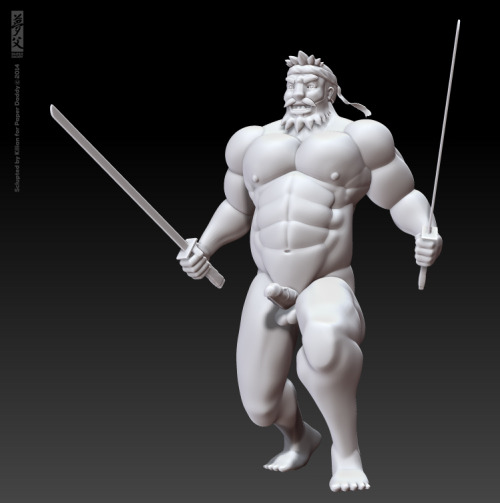paper-daddy:  3D Gachimuchi | WIP My journey with Zbrush is just beginning, but I feel it’s gonna be a long and amazing one. This is my new effort in 3D character design and I’m really exited by the idea of 3D printing this one and the stuff that