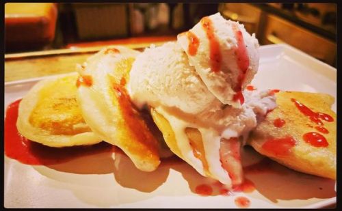 *NEW DESSERT ALERT!!!* Check it out - Punk N’ Pie - pumpkin filled dessert perogies served with whip