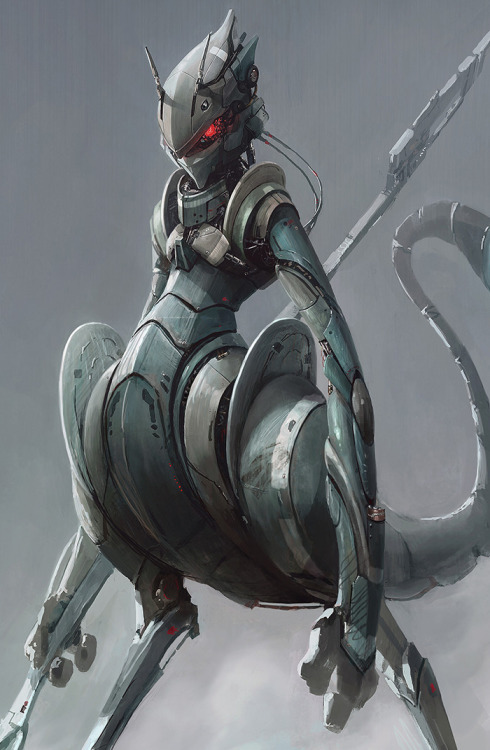 cyberclays:Mewtwo2- Pokémon fan art by jinglin Xu