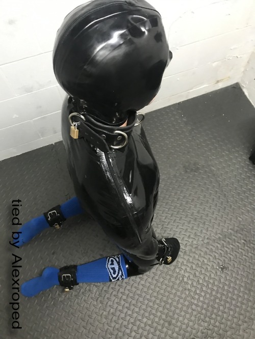 alexropedoriginals:A few more pictures of my weekend rubber object.  It found itself in storage for several hours … electro constantly surging inside of it, locked in chastity so it couldn’t get overly excited, and forced to listen to white noise