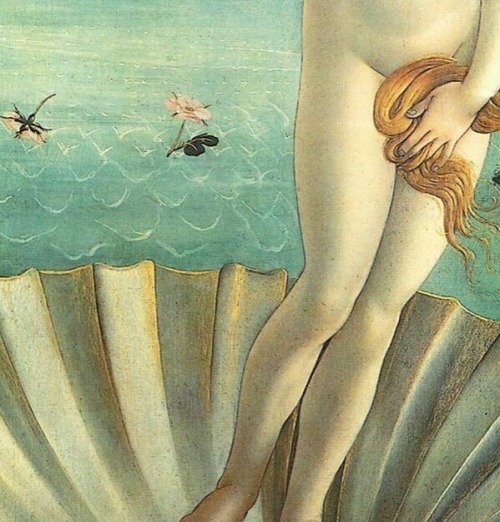 detailedart:Details (#2) of The Birth of Venus (ca. 1485), by Sandro Botticelli.