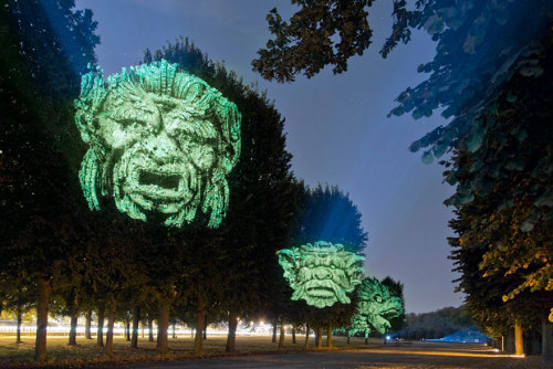 did-you-kno:    Haunting 3D Projections onto trees by Clement Briend. He says, “I always wanted to photograph the world without it being too faithful to what it is. I always imagined devices that can transform and intervene with the light in things