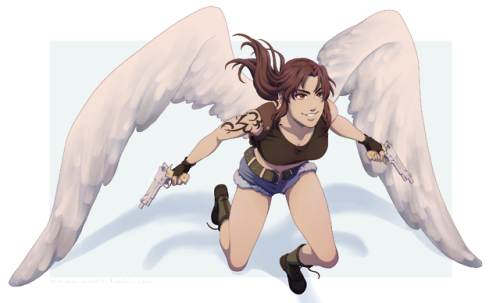 min-min-minnie:Commission for @iamherenotthere of a winged Revy from Black Lagoon! Thanks so much &l