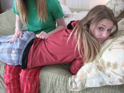 aspankingsoon: Dorm room spanking …. and very unhappy about it ….