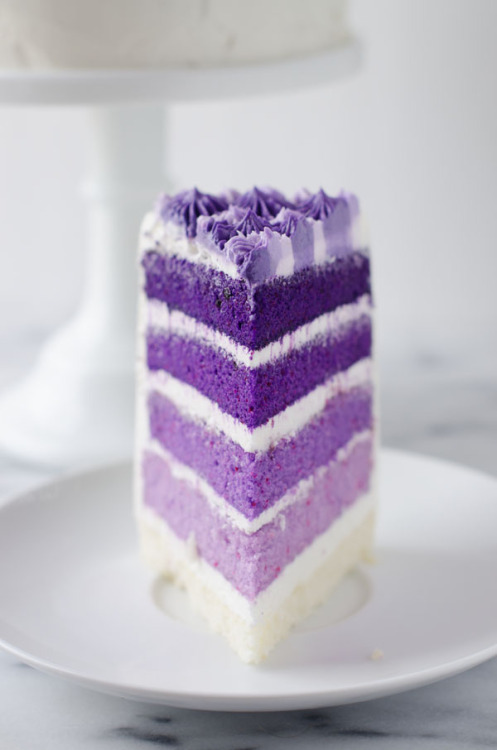 sweetoothgirl:Purple Ombre Layer Cake
