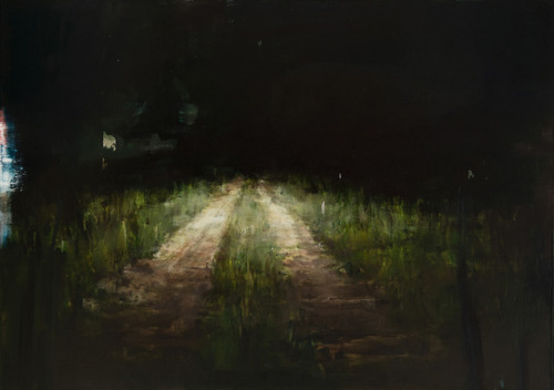 thunderstruck9:Alex Kanevsky (Russian, b. 1963), Road with Headlights, 2019. Oil on canvas, 42 x 60 
