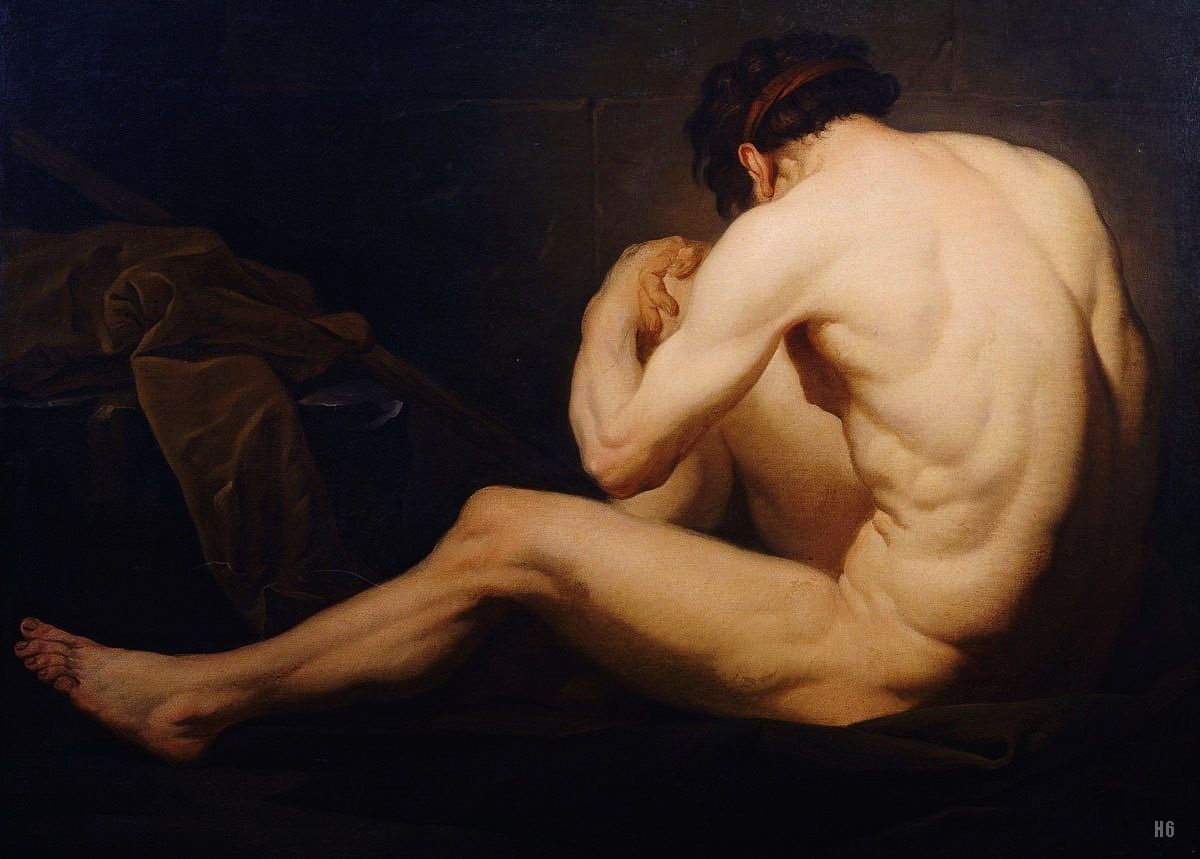 Academic Male Nude. 18th.century. Michel Francois Dandre Bardon. French. 1700-1783.