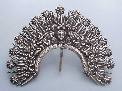 18th century Spanish Colonial silver Santo or Madonna Resplendor Crown from South America