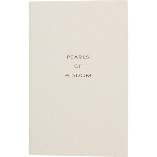 Smythson &ldquo;Pearls of Wisdom&rdquo; Panama Notebook ❤ liked on Polyvore