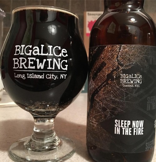 Sleep Now In The Fire (Smoked Porter aged in Islay Scotch Barrels) - @bigalicebrewing - - - #drinkbe