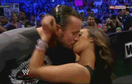 Even I can fap to this! :P (Yeah I have a crush on AJ) and the fact that she kissed Punk right after kissing Bryan was so hot!