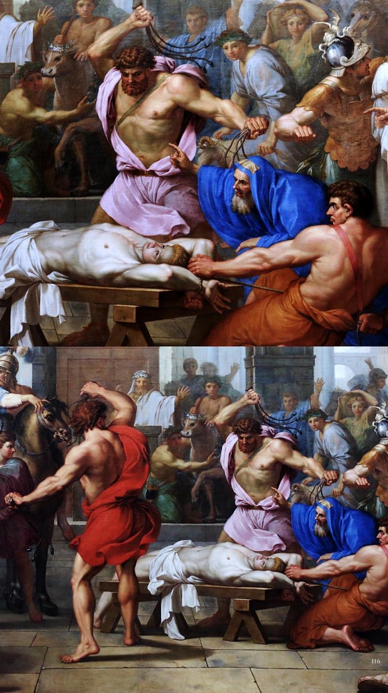 Detail : The Flagellation of St. Gervais.  1654.Eustache Le Sueur. French 1617-1655.