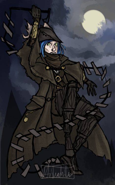 i felt like drawing some bloodborne art xD ( felt like drawing myself in it xD )Been playing it a lo