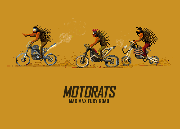 pixelartus:  Mad Max: Fury Road (Pixel Art Part 1) Pixel Artist: Mazok Pixels (Illustration) / Misha Petrick (Animation) Source: behance.net