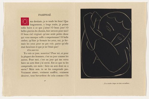 Illustrations by Henri Matisse for Henri de Montherlant’s Pasiphaé, Chant de Minos (Les crétois) [Pa