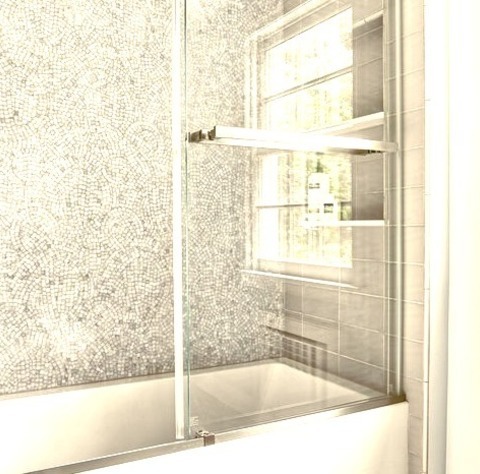 Bathroom Kids New York Example Of A Mid-sized Transitional Kids' Mosaic Tile Bathroom Design With Shaker