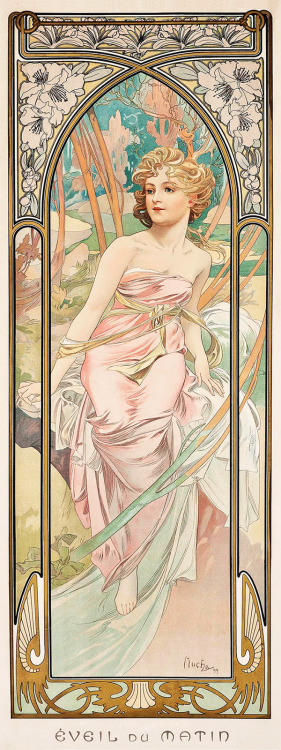 Alphonse Mucha / The Times of the Day (1899)Éveil du Matin - Morning AwakeningÉclat du Jour - Bright