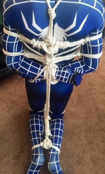 mustluvbondage:  This SpiderMan didn’t know what he was in for 