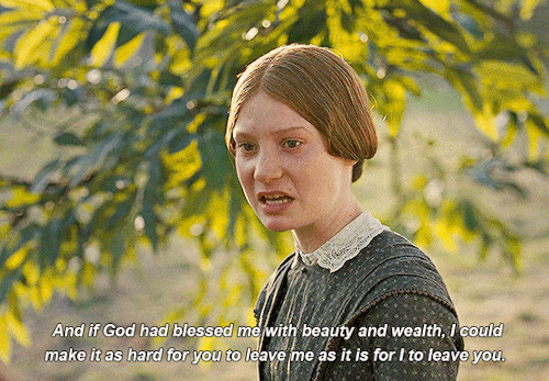 nora-ephron:I’m not speaking to you through mortal flesh: it is my spirit that addresses your spirit; as if we’d pass through the grave and stood at God’s feet equal – as we are.Jane Eyre (2011) dir. Cary Joji Fukunaga