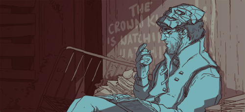 wehavekookies:Anonymous said:imagine Corvo due to his old age, he wear a glasses to read.Headcanon a