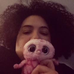 Loving my hair and my tiny #pink #owl #naturalhair