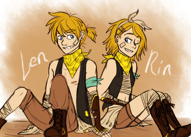 i&rsquo;ve been messing with the idea of AUwasteland!vocaloids today! ;o; drawing