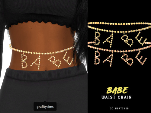 Babe Waist Chain Original mesh;20 swatches;Smooth Bone Assignment;Has Morphs;HQ Compatible;[ DL ]&md