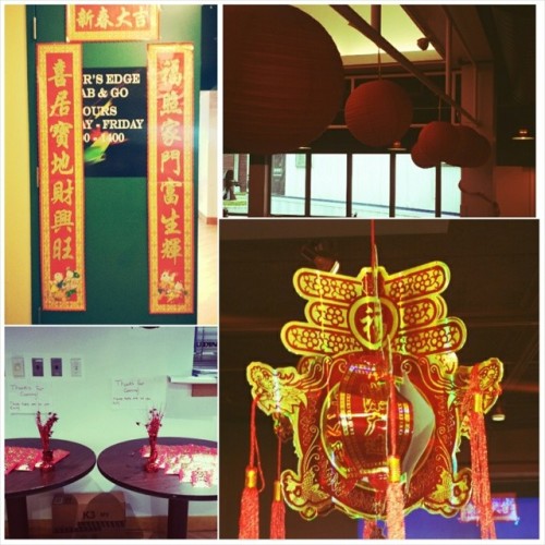 Preperations for the Chinese cultural celebration.