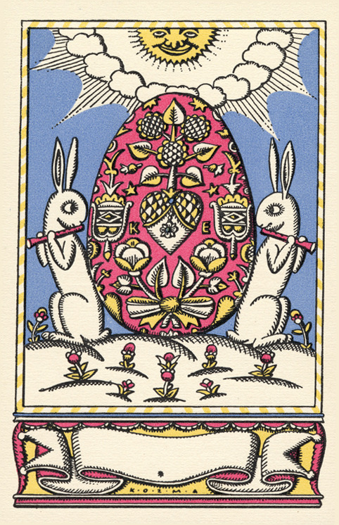 design-is-fine:Lajos Kozma, Easter postcard, 1918. Germany. Via wolfsonian