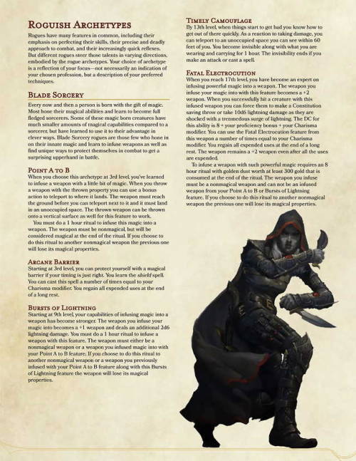 dnd-homebrew5e: Here is a homebrew rogue subclass commissioned by mariusfletcher. I really enjoyed m