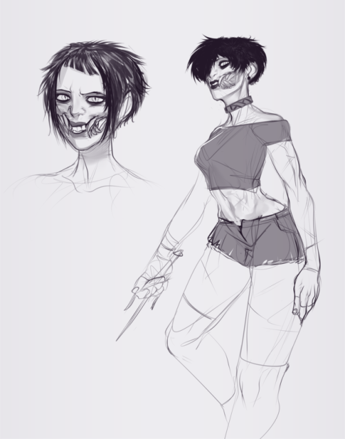 derekhetrickart:Felt like drawing some Mileena (and also a Juri smooch :^))