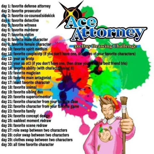 Scoured The Internet To Find An Ace Attorney-themed 30-day Drawing Challenge (as The Fixation Is Strong),,