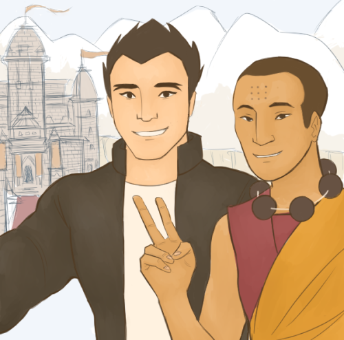 japanese playboy tours nepal and takes pics with the local monk/future bf