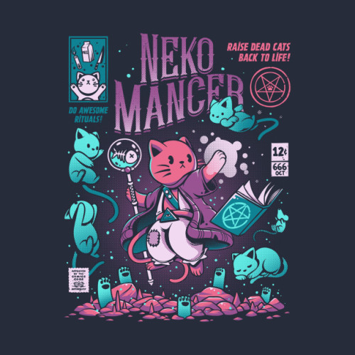 petshirts: Nekomancer T-ShirtTake care if your cats are rising dead cats back to life!Buy now! | htt